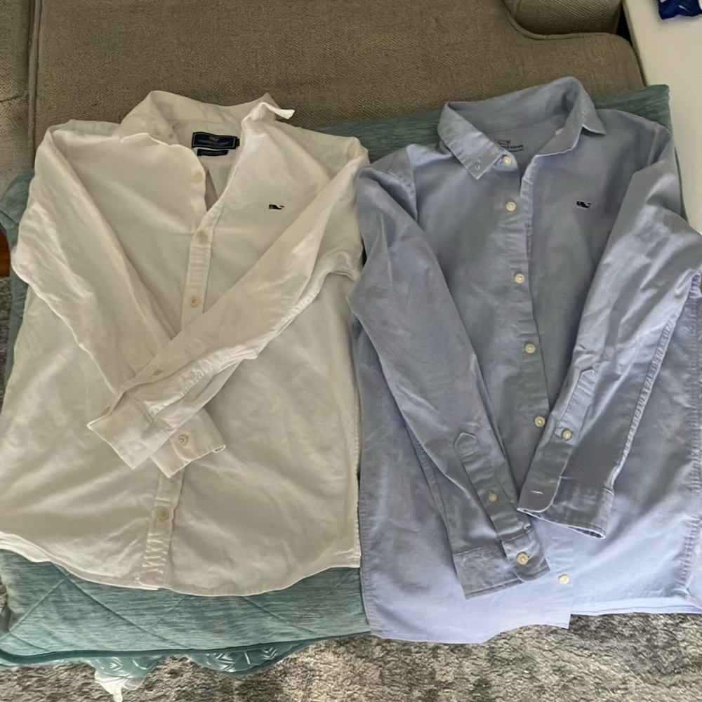 Bundle boys medium blue/white shep shirts vineyard vines